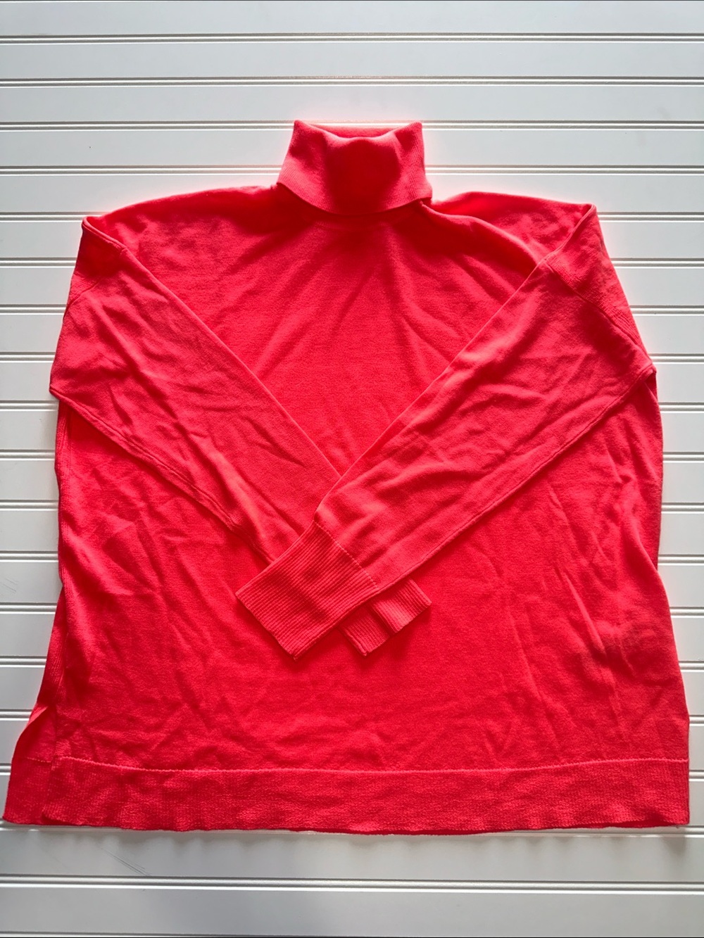 J.Crew 100% Merino Wool Tissue Turtleneck Sweater Coral Pink Medium